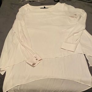 White House Black Market White Flow Blouse